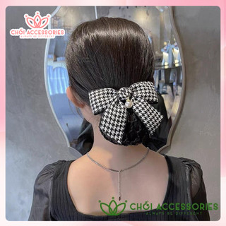 Cặp tóc kẹp tóc nơ kèm búi lưới nhiều màu thời trang thanh lịch Chồi accessories Y173