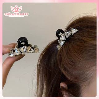 Cặp tóc càng cua, cặp tóc phồng gắn đá hình trái tim Chồi accessories phong cách hàn quốc cho bạn nữ K189