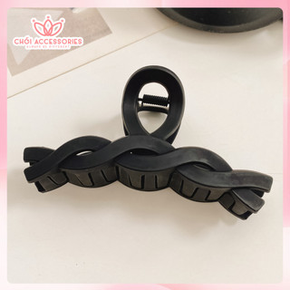 Tổng hợp các mẫu cặp tóc đen lì, kẹp tóc màu đen cá tính Chồi accessories K129