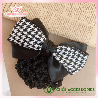 Cặp tóc có búi lưới công sở, kẹp tóc kèm chụp lưới dày giữ tóc tiếp viên Chồi accessories - Y173