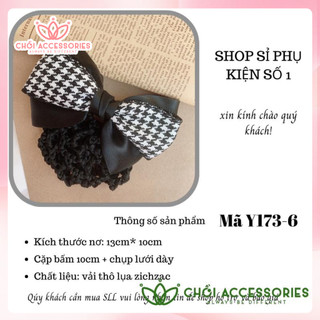 Cặp tóc có búi lưới công sở, kẹp tóc kèm chụp lưới dày giữ tóc tiếp viên Chồi accessories - Y173
