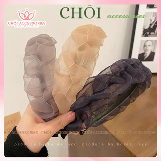 Bờm tóc tết voan mảnh thanh lịch Chồi accessories, bờm tóc voan phong cách thời trang nhiều màu Y230