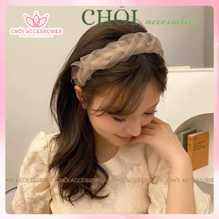 Bờm tóc tết voan mảnh thanh lịch Chồi accessories, bờm tóc voan phong cách thời trang nhiều màu Y230