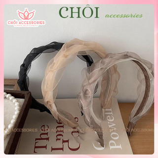 Bờm tóc tết voan mảnh thanh lịch Chồi accessories, bờm tóc voan phong cách thời trang nhiều màu Y230