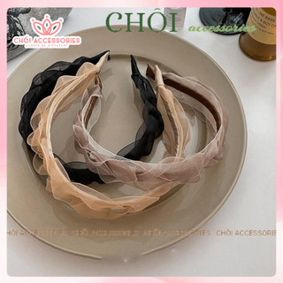 Bờm tóc tết voan mảnh thanh lịch Chồi accessories, bờm tóc voan phong cách thời trang nhiều màu Y230