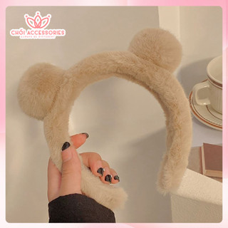 Bờm Tóc Tai Gấu Lông Mịn Chồi accessories Phong Cách Đáng Yêu Dành Cho Bạn Nữ K123