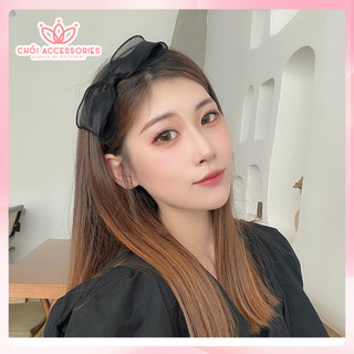 Bờm tóc nơ kim sa, băng đô tóc nữ phụ kiện thời trang hàn quốc Chồi accessories - Y178