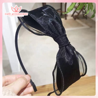 Bờm tóc nơ kim sa, băng đô tóc nữ phụ kiện thời trang hàn quốc Chồi accessories - Y178