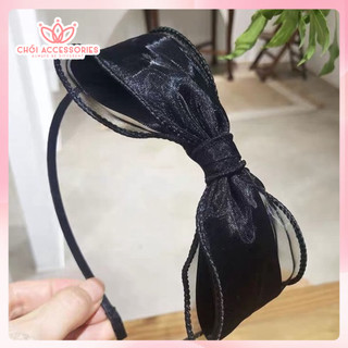 Bờm tóc nơ kim sa, băng đô tóc nữ phụ kiện thời trang hàn quốc Chồi accessories - Y178
