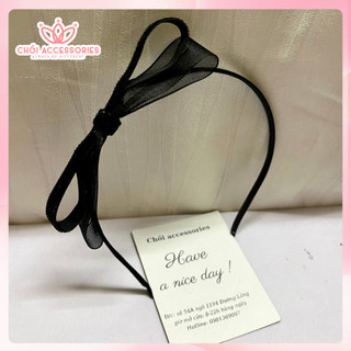 Bờm tóc nơ kim sa, băng đô tóc nữ phụ kiện thời trang hàn quốc Chồi accessories - Y178
