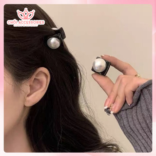 Set 2c Kẹp tóc ngắn, Kẹp tóc gắn hình hoa trà - hạt trai Chồi accessories phong cách tiểu thư cho bạn gái K188