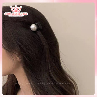 Set 2c Kẹp tóc ngắn, Kẹp tóc gắn hình hoa trà - hạt trai Chồi accessories phong cách tiểu thư cho bạn gái K188