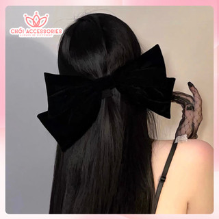 Kẹp tóc nữ, cặp tóc nơ nhung bản lớn siêu to sang chảnh Chồi accessories Y295