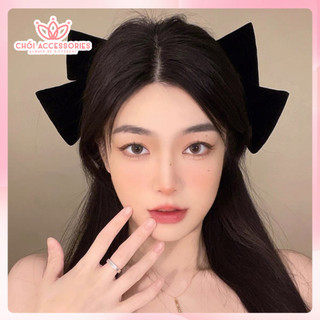 Kẹp tóc nữ, cặp tóc nơ nhung bản lớn siêu to sang chảnh Chồi accessories Y295