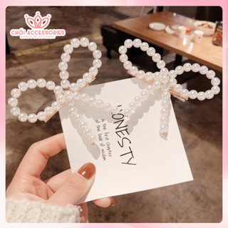 Kẹp tóc nơ nữ tính đáng yêu cho bạn gái thời trang Chồi accessories - K334