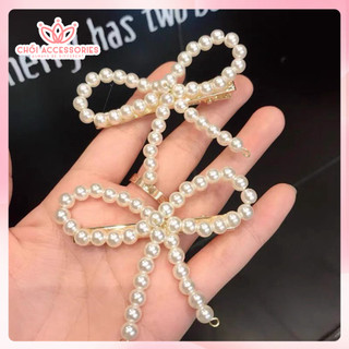 Kẹp tóc nơ nữ tính đáng yêu cho bạn gái thời trang Chồi accessories - K334