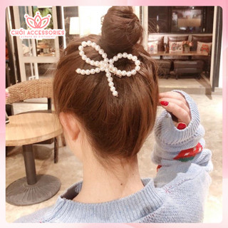 Kẹp tóc nơ nữ tính đáng yêu cho bạn gái thời trang Chồi accessories - K334