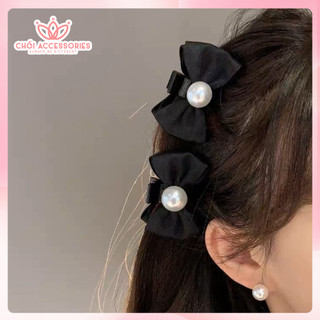 Kẹp Tóc Mái Nơ Nhỏ Đính Hạt Trai Chồi accessories Phong Cách Nữ Tính Đáng Yêu Xinh Xắn Cho Bạn Gái Y212