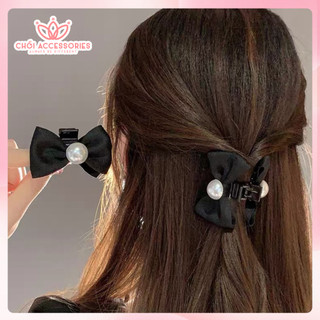 Kẹp Tóc Mái Nơ Nhỏ Đính Hạt Trai Chồi accessories Phong Cách Nữ Tính Đáng Yêu Xinh Xắn Cho Bạn Gái Y212
