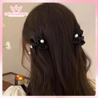 Kẹp Tóc Mái Nơ Nhỏ Đính Hạt Trai Chồi accessories Phong Cách Nữ Tính Đáng Yêu Xinh Xắn Cho Bạn Gái Y212