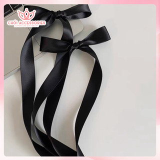 Set 2 Kẹp Tóc Nơ Đuôi Dài Chồi accessories Phong Cách Tiểu Thư Cho Bạn Gái K273
