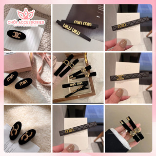 Kẹp tóc mái vải nhung đính tag sang chảnh Chồi accessories, cá tính nhiều mẫu K049