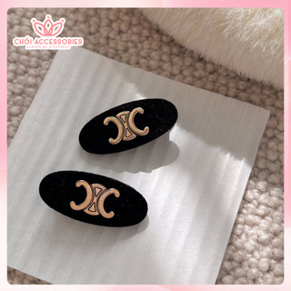 Kẹp tóc mái vải nhung đính tag sang chảnh Chồi accessories, cá tính nhiều mẫu K049