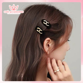 Kẹp tóc mái vải nhung đính tag sang chảnh Chồi accessories, cá tính nhiều mẫu K049