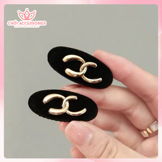 Kẹp tóc mái vải nhung đính tag sang chảnh Chồi accessories, cá tính nhiều mẫu K049
