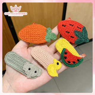 Kẹp tóc len hình hoa quả Chồi accessories cho bé gái dễ thương đáng yêu K101