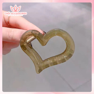 Cặp tóc nữ, cặp tóc trái tim giả đá nhiều màu sang chảnh Chồi accessories K092