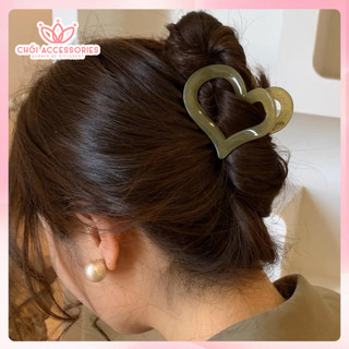 Cặp tóc nữ, cặp tóc trái tim giả đá nhiều màu sang chảnh Chồi accessories K092