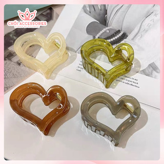 Cặp tóc nữ, cặp tóc trái tim giả đá nhiều màu sang chảnh Chồi accessories K092