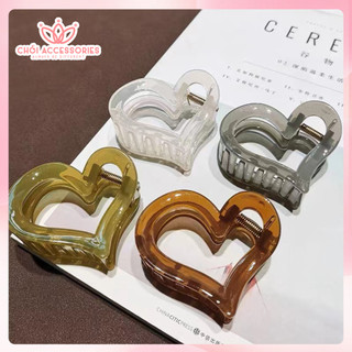Cặp tóc nữ, cặp tóc trái tim giả đá nhiều màu sang chảnh Chồi accessories K092