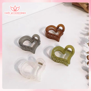 Cặp tóc nữ, cặp tóc trái tim giả đá nhiều màu sang chảnh Chồi accessories K092