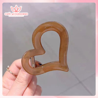 Cặp tóc nữ, cặp tóc trái tim giả đá nhiều màu sang chảnh Chồi accessories K092