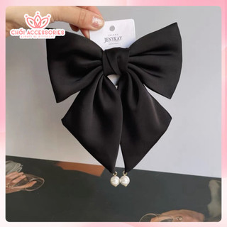 Cặp tóc nơ lụa mềm mại đính trai xinh xắn Chồi accessories phong cách Hàn Quốc Y299