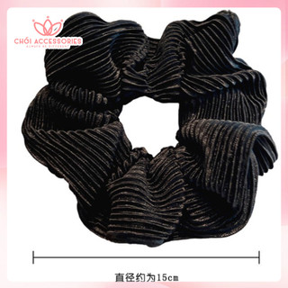 Buộc tóc nơ lớn Chồi accessories cho bạn gái, scrunchies vải lụa dập nổi nhiều màu K010