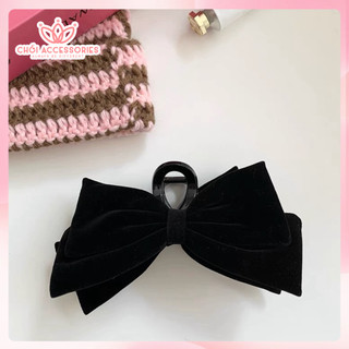 Cặp Tóc Nhung Nơ Nhung Hai Tầng, Nơ Nhung Lớn Chồi accessories Phong Cách Tiểu Thư Y221