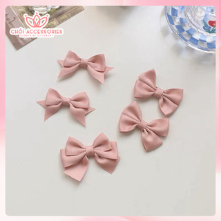 Kẹp tóc nơ lụa nhiều mẫu màu hồng Chồi accessories nhẹ nhàng đáng yêu cho bạn gái Y240