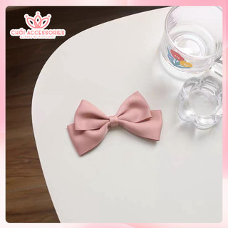 Kẹp tóc nơ lụa nhiều mẫu màu hồng Chồi accessories nhẹ nhàng đáng yêu cho bạn gái Y240