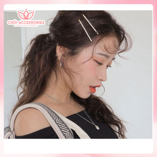 Kẹp tóc chuỗi hạt trai nhân tạo, cài tóc mái hạt trai sang chảnh Hàn Quốc Chồi accessories - K296