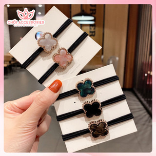 Dây buộc tóc hình cỏ bốn lá nhiều màu Chồi accessories cho bạn nữ K330