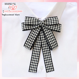 Cài Áo Nơ Caro Chồi accessories Phong Cách Sang Trọng CA73