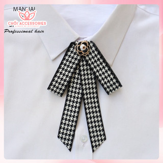 Cài Áo Nơ Caro Chồi accessories Phong Cách Sang Trọng CA73