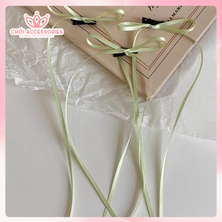 Set 3 kẹp tóc nơ rủ dài thanh lich cho bạn gái, set nơ Chồi accessories cho các nàng Y045