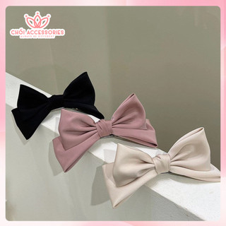 Kẹp tóc nơ lụa đứng, kẹp tóc nơ tiểu thư xinh xắn Chồi accessories phong cách Hàn Quốc - Y232