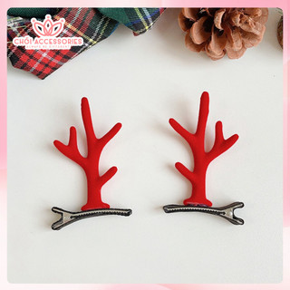 Set 2 kẹp tóc sừng tuần lộc Noel Chồi accessories dành cho bạn nữ phong cách xinh xắn K193