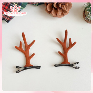 Set 2 kẹp tóc sừng tuần lộc Noel Chồi accessories dành cho bạn nữ phong cách xinh xắn K193