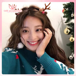 Set 2 kẹp tóc sừng tuần lộc Noel Chồi accessories dành cho bạn nữ phong cách xinh xắn K193